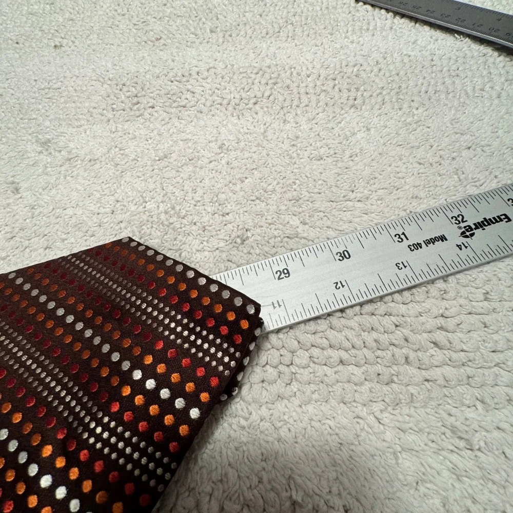Geoffrey Beene Tie Red Orange Polka Dot Silk Business Formal Necktie Necktie